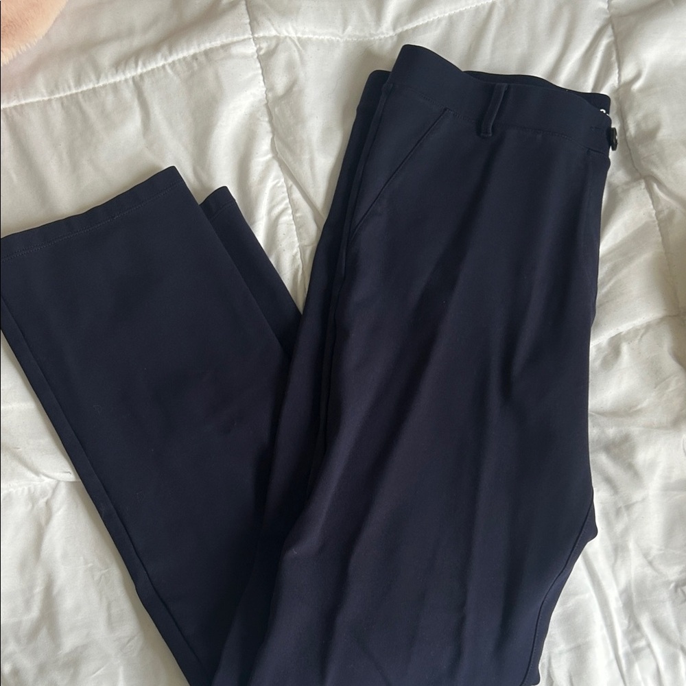 Betabrand Women's Navy Straight Leg Pants